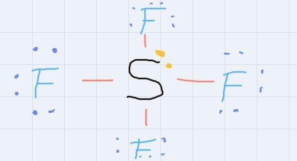 To answer the questions, interpret the following Lewis structure for SF4.Ë:F-$--F-example-1