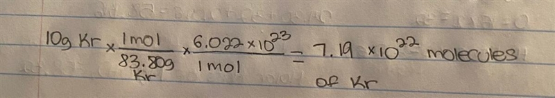 How many atoms are there in 10 g of Kr?-example-1