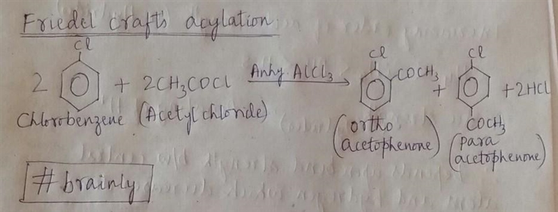 What are the products formed in Friedel Crafts's acylation ​-example-1