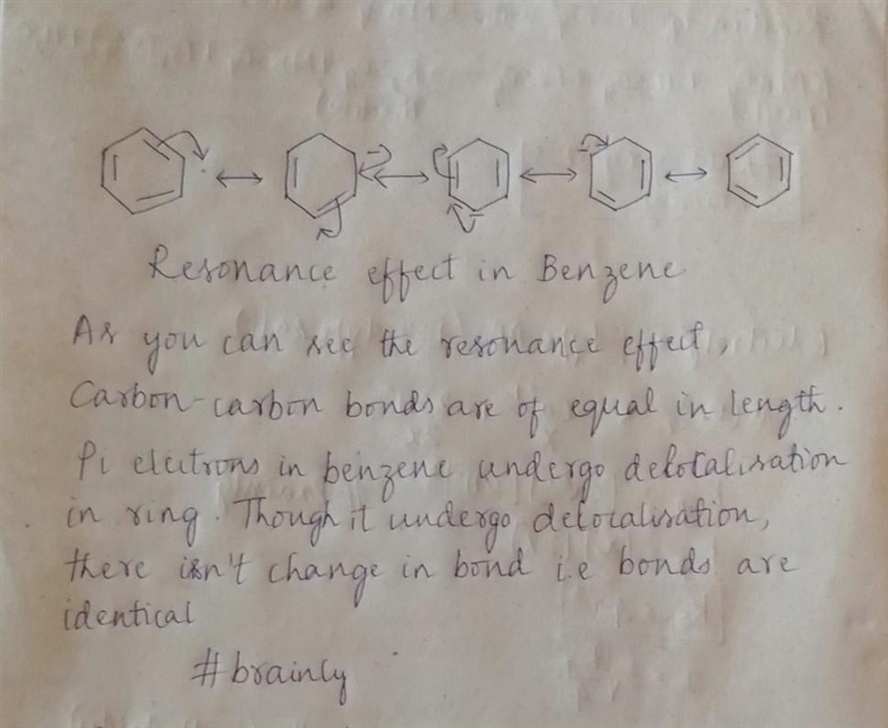 Explain about resonance effect in benzene ​-example-1