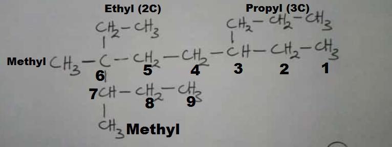 Answer the question in the file. it is to name the alkane-example-1