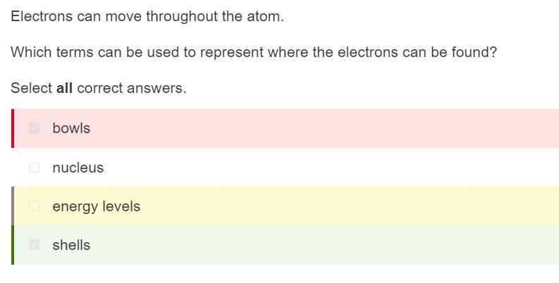 Electrons can move throughout the atom. Which terms can be used to represent where-example-1