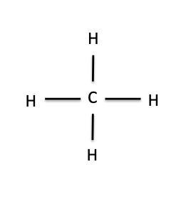 Structural Formula (line-bond) of:1. 4 Hydrogen 1 Carbon2. 4 Hydrogen 2 Carbon(involves-example-1