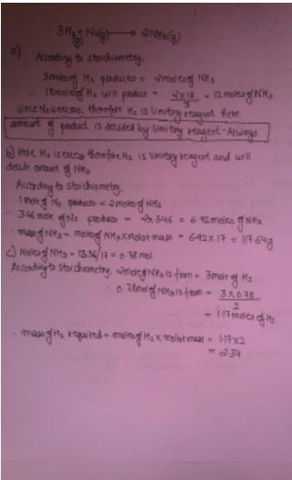 Use this equation: N2 + 3H2 → 2NH3, for the following problems: 1. If 2.5 moles of-example-1