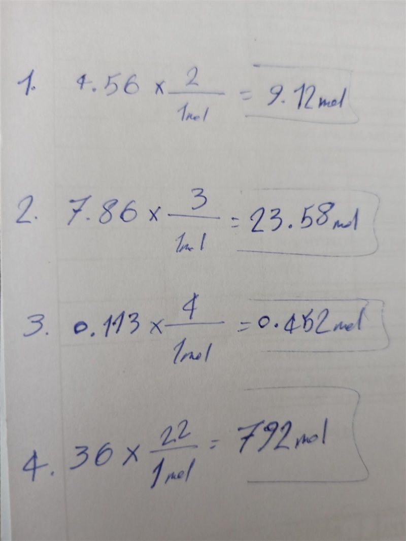 Determine the number of moles of H in each sample. 1. 4.56 mol H2O 2. 7.86 mol NH-example-1