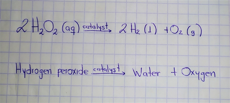 1) Write the equation for the reaction used to generate oxygen gas. Word Equation-example-1