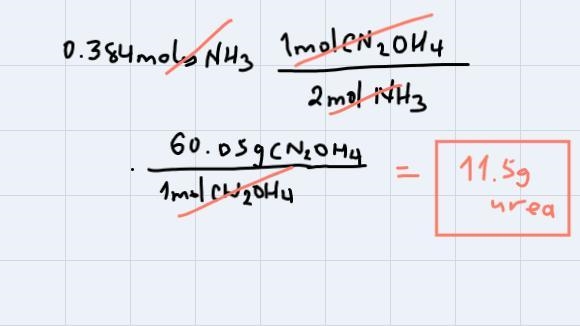 11. 6.55 g of ammonia (NH3) react completely according to the following reaction:2NH-example-3