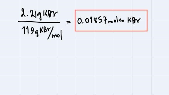 The concentration of KBr in a solution prepared by dissolving 2.21g of KBr in 897g-example-1