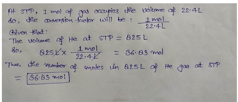 What is the number of moles in 825l of he gas at stp?-example-1