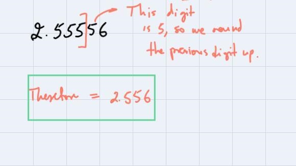 Change 2 5/9 to a decimal using a calculator. Express the answer in:a. 3 decimal placesb-example-2