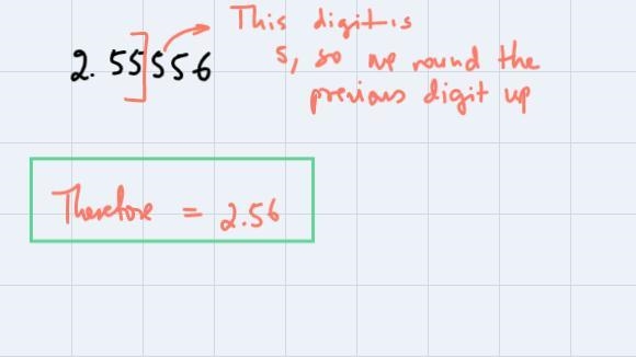 Change 2 5/9 to a decimal using a calculator. Express the answer in:a. 3 decimal placesb-example-3