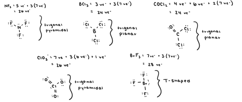 Which element is trigonal pyramidal molecular shape ? a) NF3. b) BCL3 c) COCL2 d) CLO-example-1