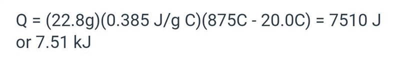 Copper metal has a specific heat of 0.385 J/goC. Calculate the amount of heat required-example-1