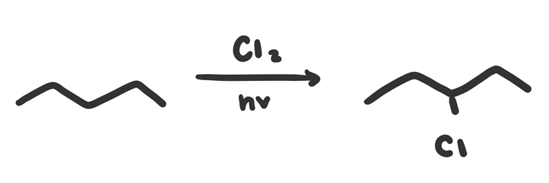 • An alkane with the formula C5H12 undergoes chlorination to give only one product-example-1