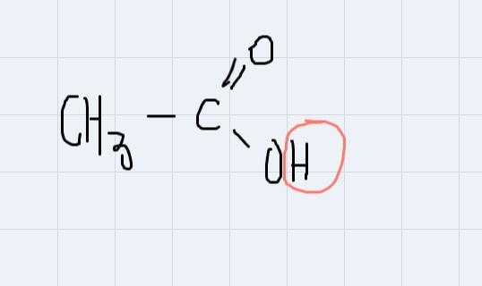 Which one of the 4 H in ethanoic (acetic) acid can be released in an aqueous solution-example-1