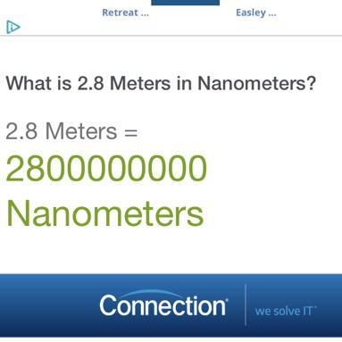 How many nanometers (nm) are in 2.8 m?-example-1