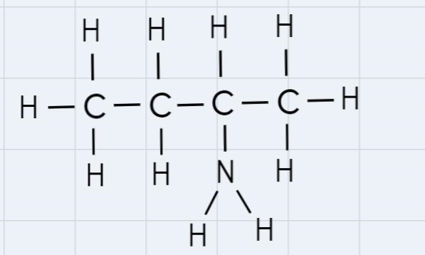 Full structural formula for CH3CH2CH(NH2)CH3-example-2