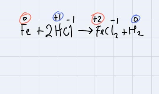 Which is a redox reaction?(1) H + Cl → HCl(2) NaOH + HCl → NaCl + H₂O(3) Fe + 2HCl-example-1