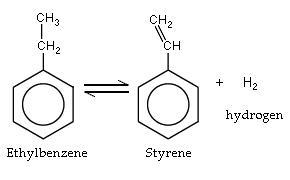 In a particular reaction, styrene is produced by removing hydrogen from ethylbenzene-example-1