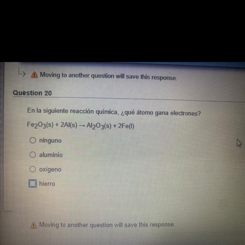 In the following chemical wording, which atom gains electrons?(The formula is in the-example-1