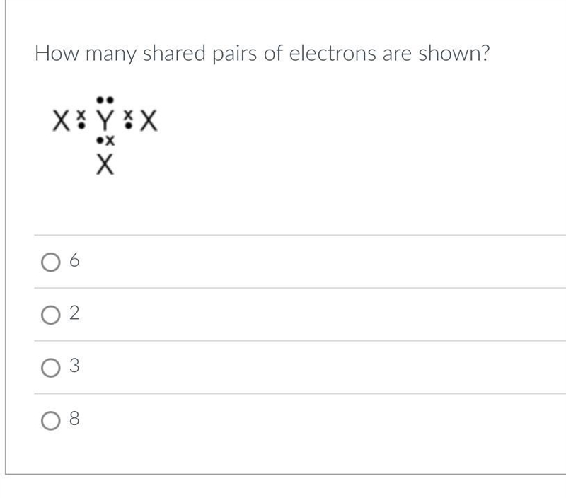 How many shared pairs of electrons are shown?-example-1