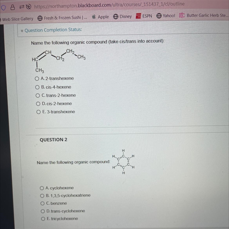 I can’t figure out the names of these two organic compounds.-example-1