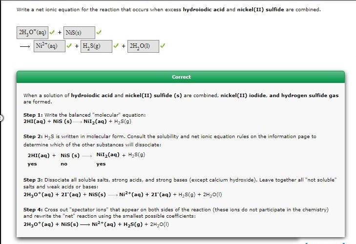 Write a net ionic equation for the reaction that occurs when excess hydroiodic acid-example-1