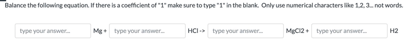 Balance the following equation. If there is a coefficient of "1" make sure-example-1
