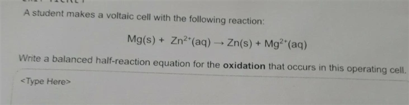 Write a half balanced equation for the oxidation that occurs in the operating cell-example-1