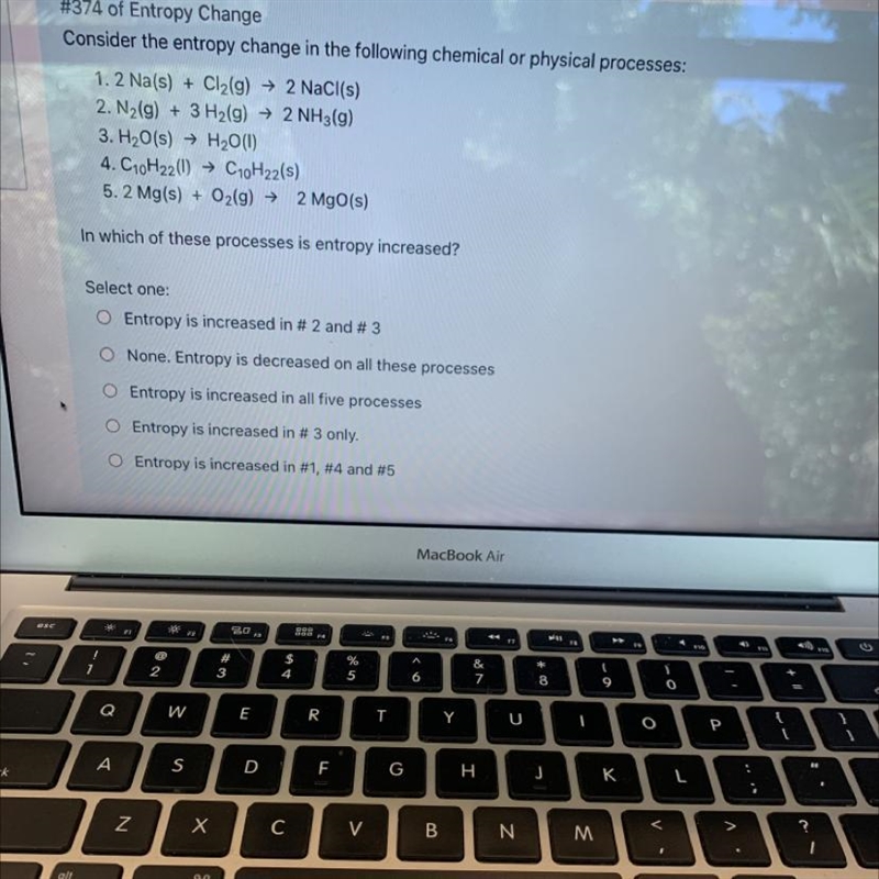 Consider the entropy change in the following chemical or physical processes: 1.2 Na-example-1