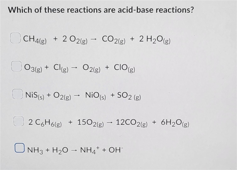 Which of these reactions are acid-base reactions?-example-1