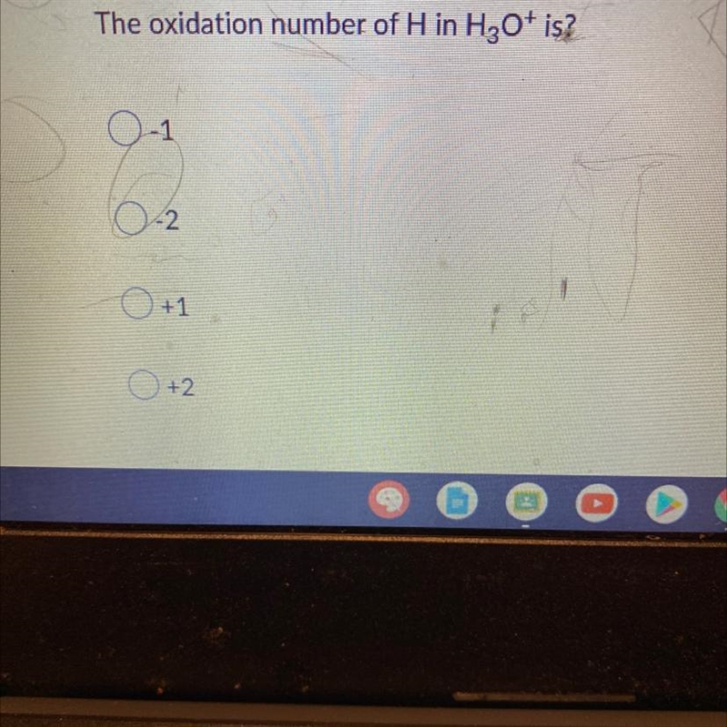 What is the oxidation number and what is it for H-example-1