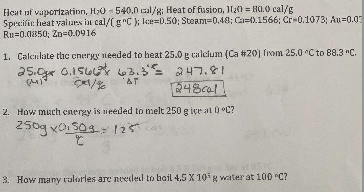 How many calories are need to boil 4.5 x 10^5g water at 100°C?-example-1