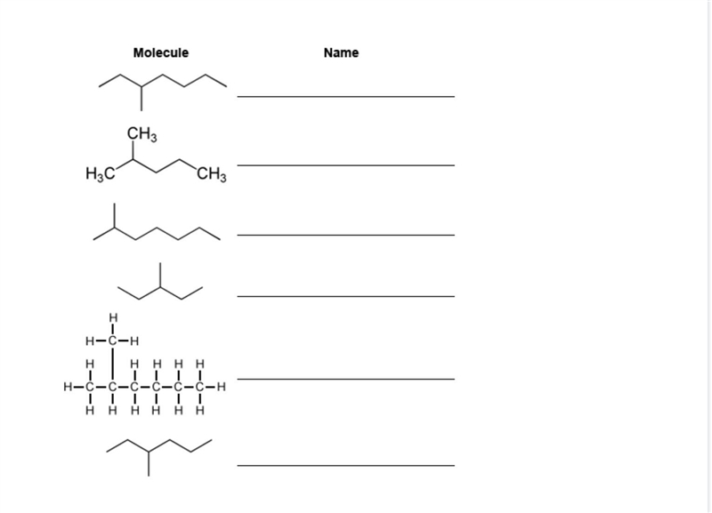 Write the name of the branched alkane next to the drawing of the molecule.-example-1