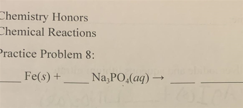 It’s finding the reaction. It needs to be completed and balanced-example-1