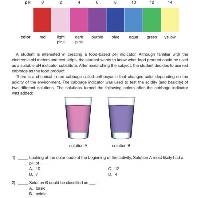 -Red cabbage color changes with Ph-Use the pH scale to help answer the questions.————————————————3) How-example-1