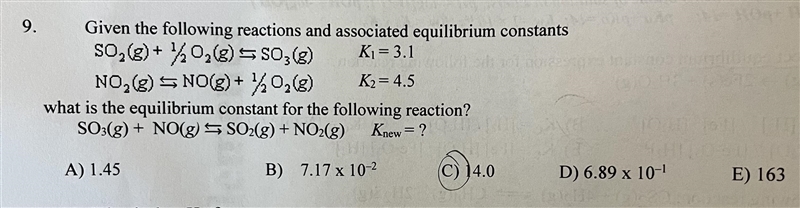 Giving the following reactions and associated equilibrium constants, what is the equilibrium-example-1