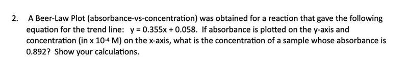 Beer-law Plot Absorbance vs. Concentration-example-1