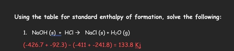 Using the table for standard enthalpy of formation, solve 2 CO (g) + O2 (g) --&gt-example-3