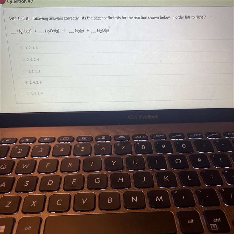 Which of the following answers correctly lists the best coefficients for the reaction-example-1