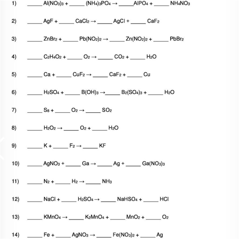 Balancing Chemical Equations, I need help with them-example-1