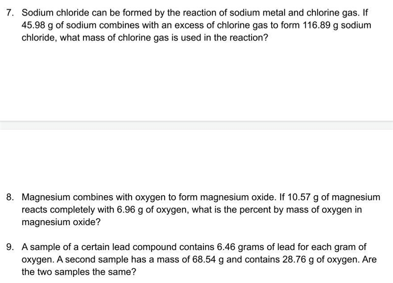 how do i solve these equations using proust's law? we haven't gone over balancing-example-1