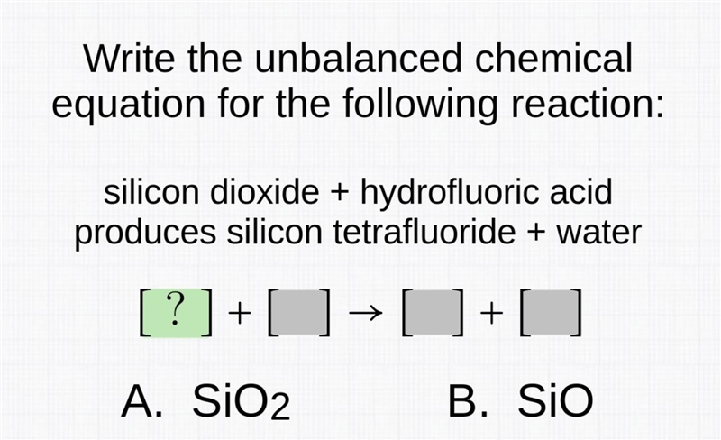 (50-100 points!) write the unbalanced chemical equation for the following reaction-example-1