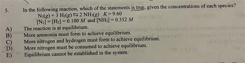 In the following reaction, which of the statements is true, given the concentrations-example-1