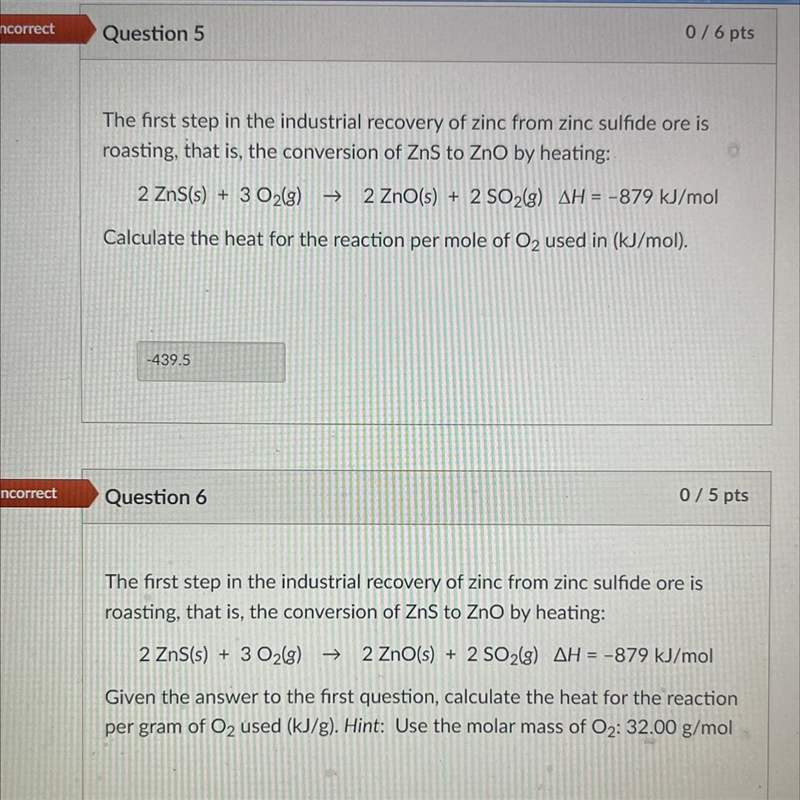 Calculate the heat for the reaction per mole of O2 used in kJ/mol Please explain step-example-1