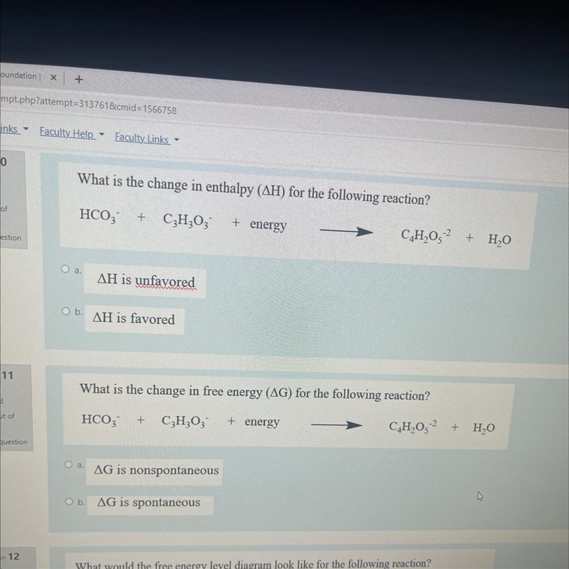 What is the change in enthalpy (AH) for the following reaction? HCO3 + C3H₂O3 + energy-example-1