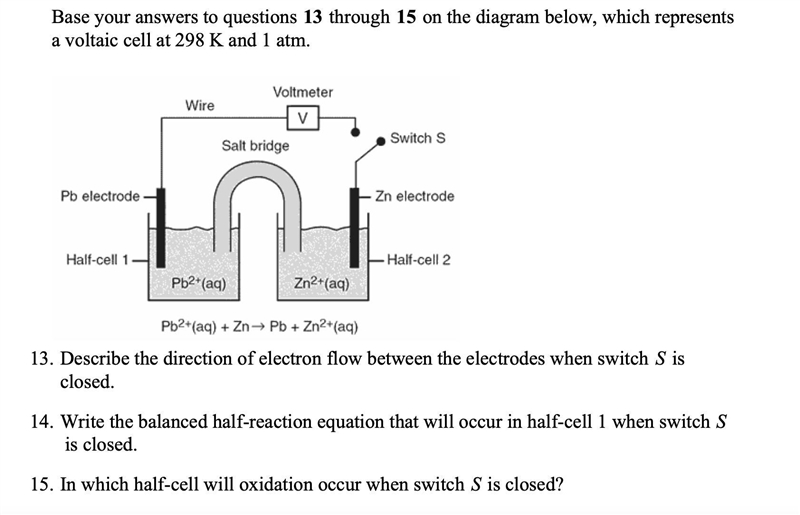 a. Describe the direction of electron flow between the electrodes when switch S is-example-1