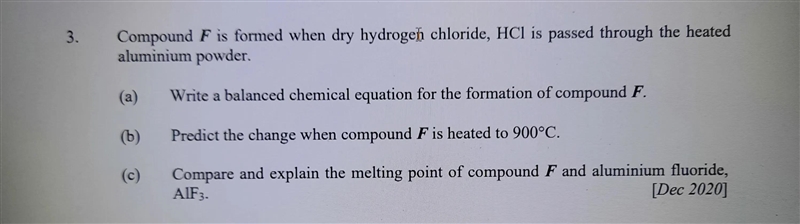 Predict the change when aluminium chloride is heated to 900 degree Celsius-example-1