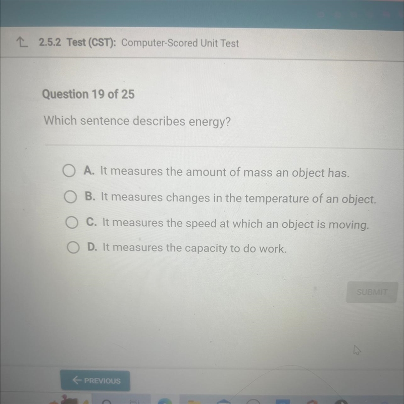 What sentence describes energy?-example-1