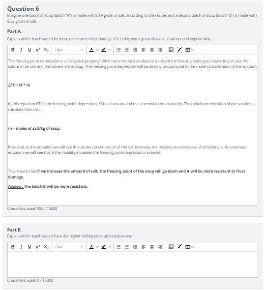 need help with this question-Part BExplain which batch would have the higher boiling-example-1